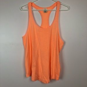 PINK Racerback Tank Neon Orange Size XS